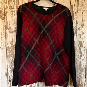 J. Jill Red and Black Plaid Top